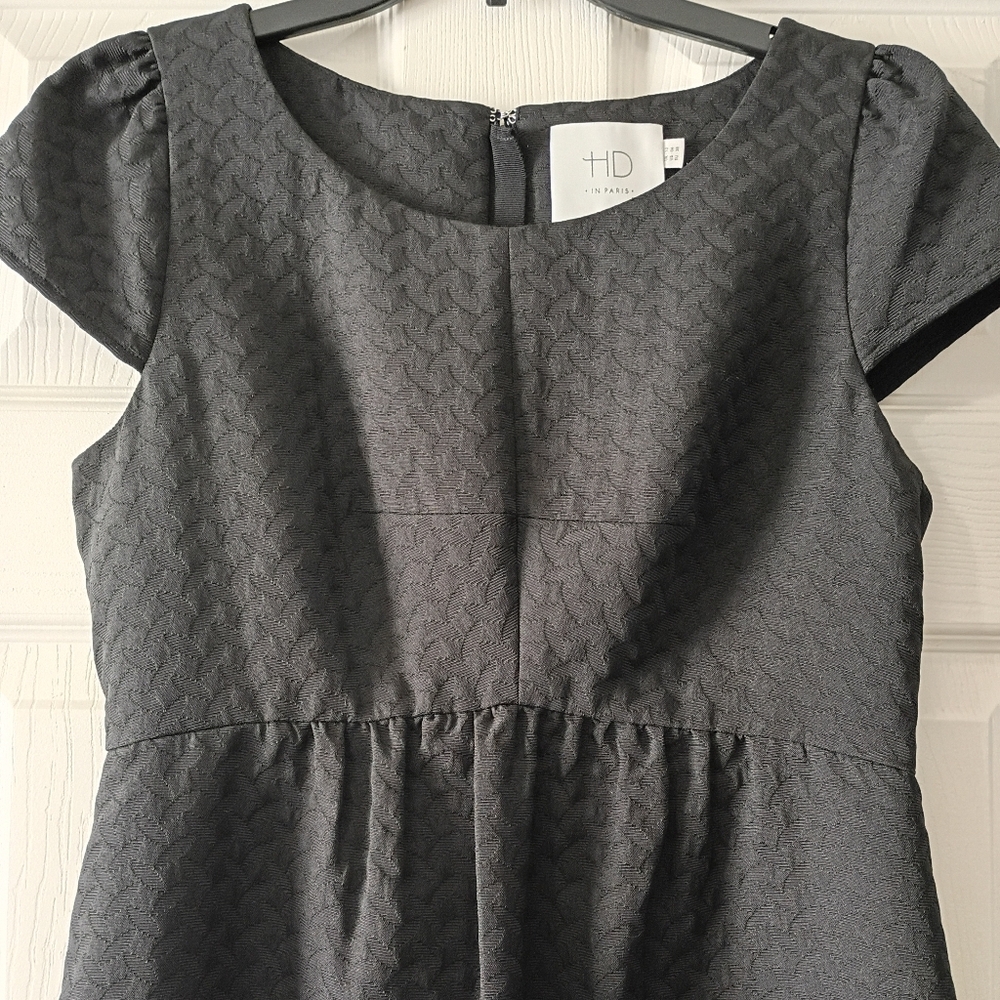 Anthropologie HD In Paris Black Textured Empress Dress with Pockets - Picture 3 of 14